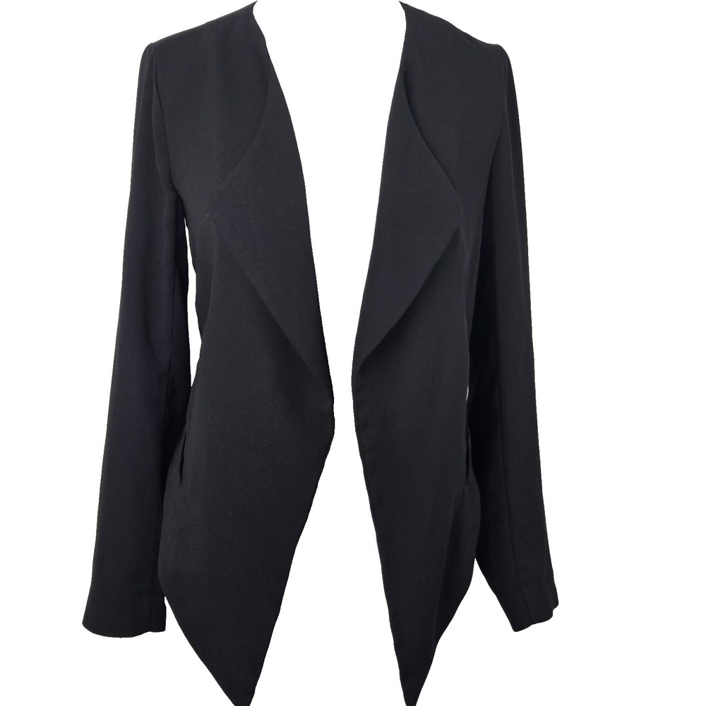Kaari‎ Blue- Black Open-Front Cropped Jacket Size XS